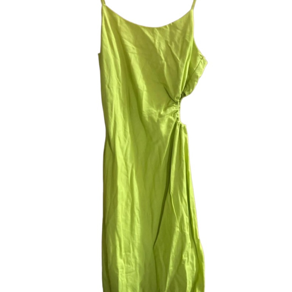 Lime green, Forever 21, Long Maxi-dress, Cutout hip - Picture 2 of 5